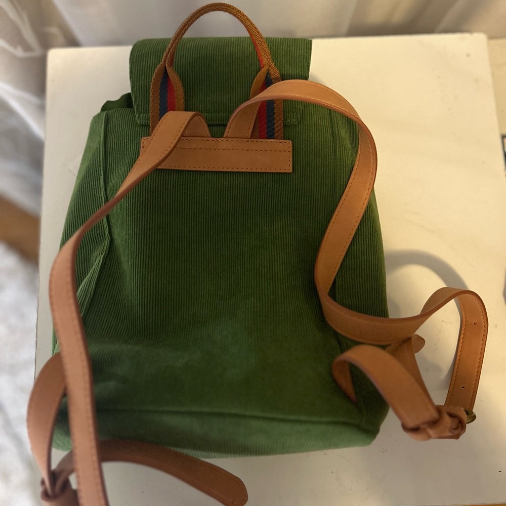 Universal Thread Olive Backpack With Tan Straps - image 3